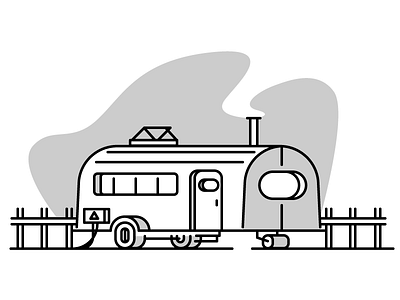 Trailer cables car graphic design illustration power smoke trailer trailer park