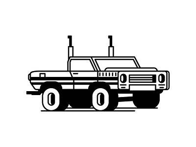 Pickup Truck car graphic design illustration monster truck pickup tires truck