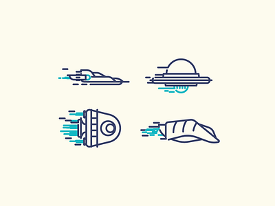 FTL Starships alien ship flying saucer graphic design illustration space module speedster star ships