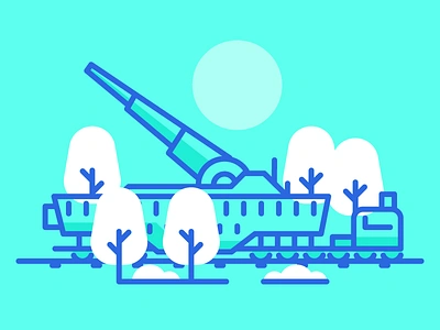 Train Cannon army cannon graphic design illustration rail track railroad train world war