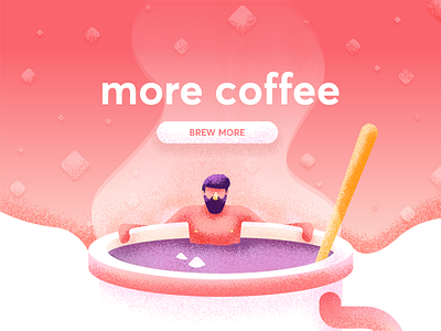 More Coffee coffee cubes graphic design hot tub illustration jacuzzi relaxing sugar
