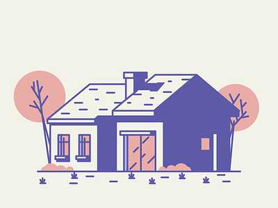 House Nr.8 door garage graphic design grass home house illustration trees windows