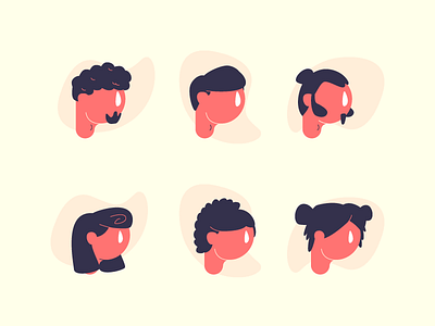 Hairstyles 2 faces graphic design hairstyle hairstyles heads illustration