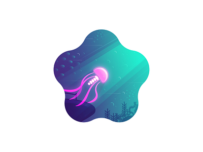 Jellyfish fish graphic design illustration jellyfish light ocean plantlife ship