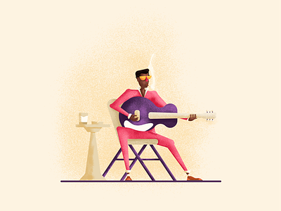 Blues african american blues graphic design guitar illustration playing singing smoking