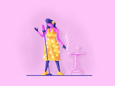 Swing Singer flower graphic design illustration polka dot singer smoke swing