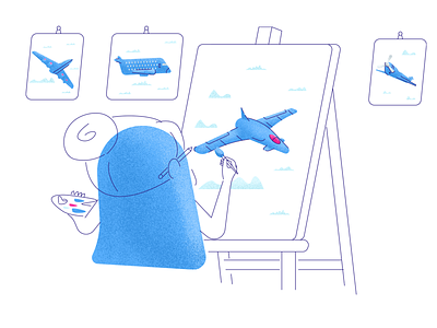 Painting! divio graphic design illustration painting person planes