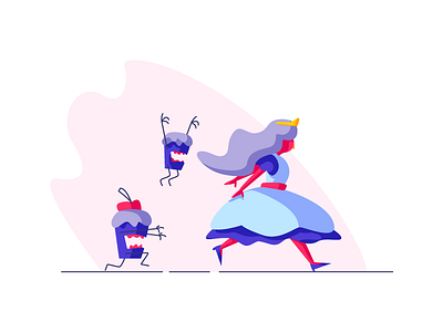 Princess cupcakes evil graphic design illustration princess run