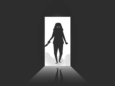 Paranormal graphic design illustration monochrome murder paranormal possessed woman