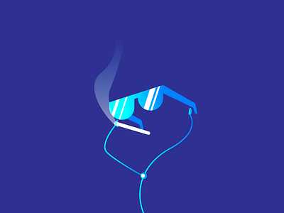 Invisibile boombox earpods glasses graphic design illustration music person smoking