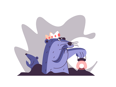 Mole King graphic design illustration king lamp leader mole mole people nose sunglasses