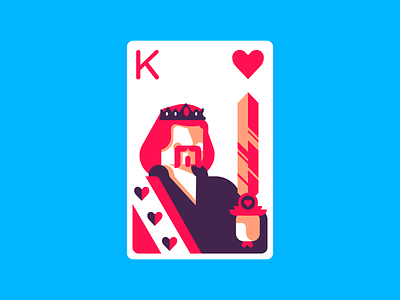 King Of Hearts graphic design heart illustration king kingofhearts minimal playing card playing cards retro simple