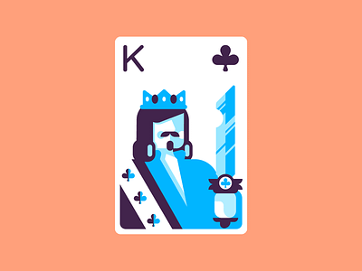 King Of Clubs graphic design illustration king minimal playing playingcards retro simple