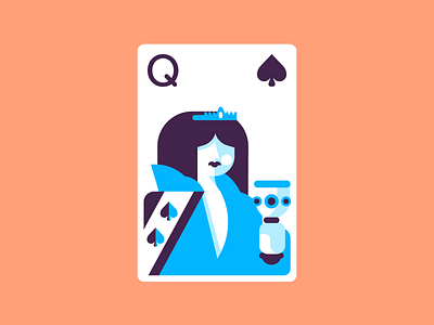 Queen Of Spades cards graphic design illustration line minimal queen queenofspades retro simple suitcards