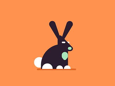 Rabbit bunny graphic design halloween illustration minimal october retro scary simple vectober