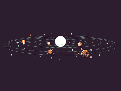 Jupiter earth graphic design illustration jupiter mars mercury minimal moon retro simple space sun venus