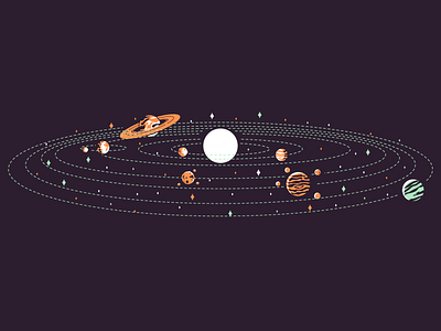 Uranus earth graphic design illustration jupiter mars mercury minimal moon retro saturn simple sun uranus venus