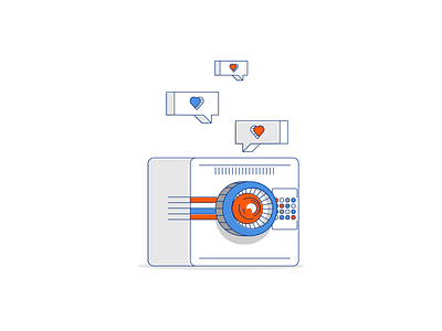 Social Media Love follow graphic design icon illustration like likes line love machine minimal simple social media