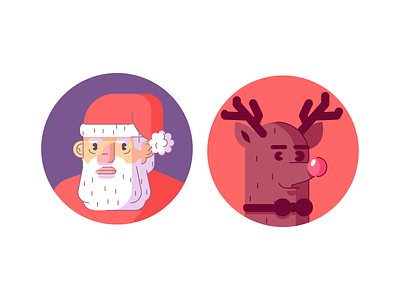 Christmas Icons avatars christmas christmas ball design graphic design illustration line minimal rudolf santa simple