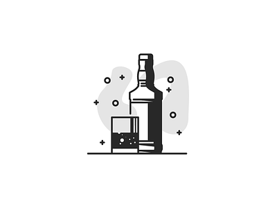 TGIF burbon drink graphic design icon illustration line minimal retro simple wiskey