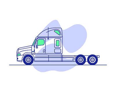 Truck car graphic design illustration line minimal retro simple truck trucker hat vehicule