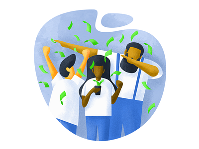 Gettin' Paid! app graphic design illustration man money payment people phone textures woman