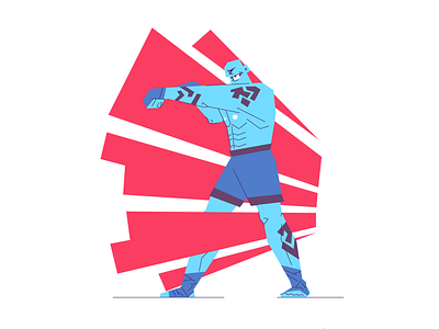 Diamond Breaker! aggresive boxer boxing fighter fighters graphic design illustration line man martial arts mma person retro