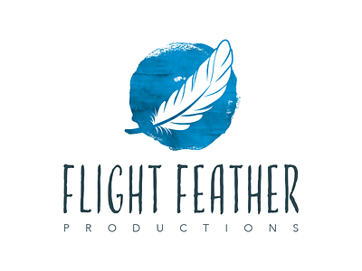 Flight Feather badge blue brand branding design icon illustration logo logodesign logotype typography vector watercolor