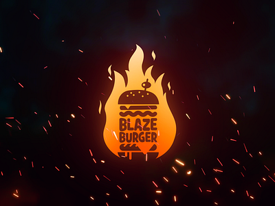 DAY 10 FLAME LOGO 50dayschallenge badge blaze blazing brand branding dailylogo dailylogochallenge design fire flame food foodtruck hamburger illustration logo red sparks typography vector