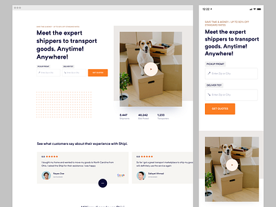 Shipi - Responsive Website cargo delivery home delivery logistics moving shipping transport ui ux website