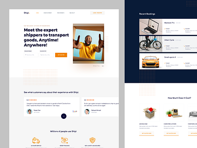 Shipi Website home delivery logistic service shipping transport ui ux website