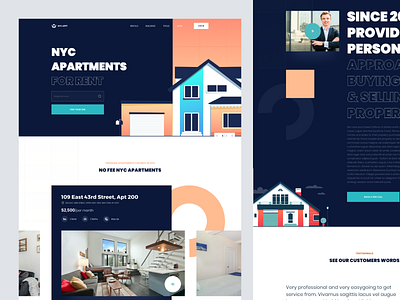 Real Estate Website agent booking buy clean homepage landing page management property realestate rent sell ui ux website
