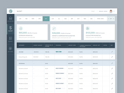 Practiceoverhead | Budget dashboard readability report table usability ux