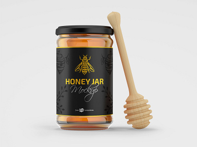 Free Honey Jar Mockups cooking design food food and drink free freebie honey jar jar mockup jars kitchenware mockup mockups product template templates utensils