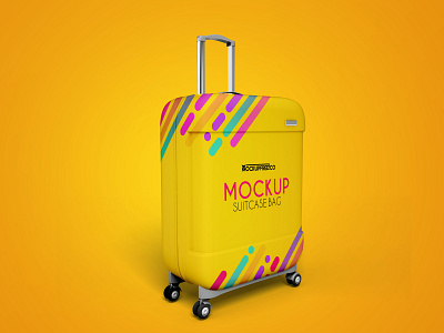 Free Suitcase Mockup Template