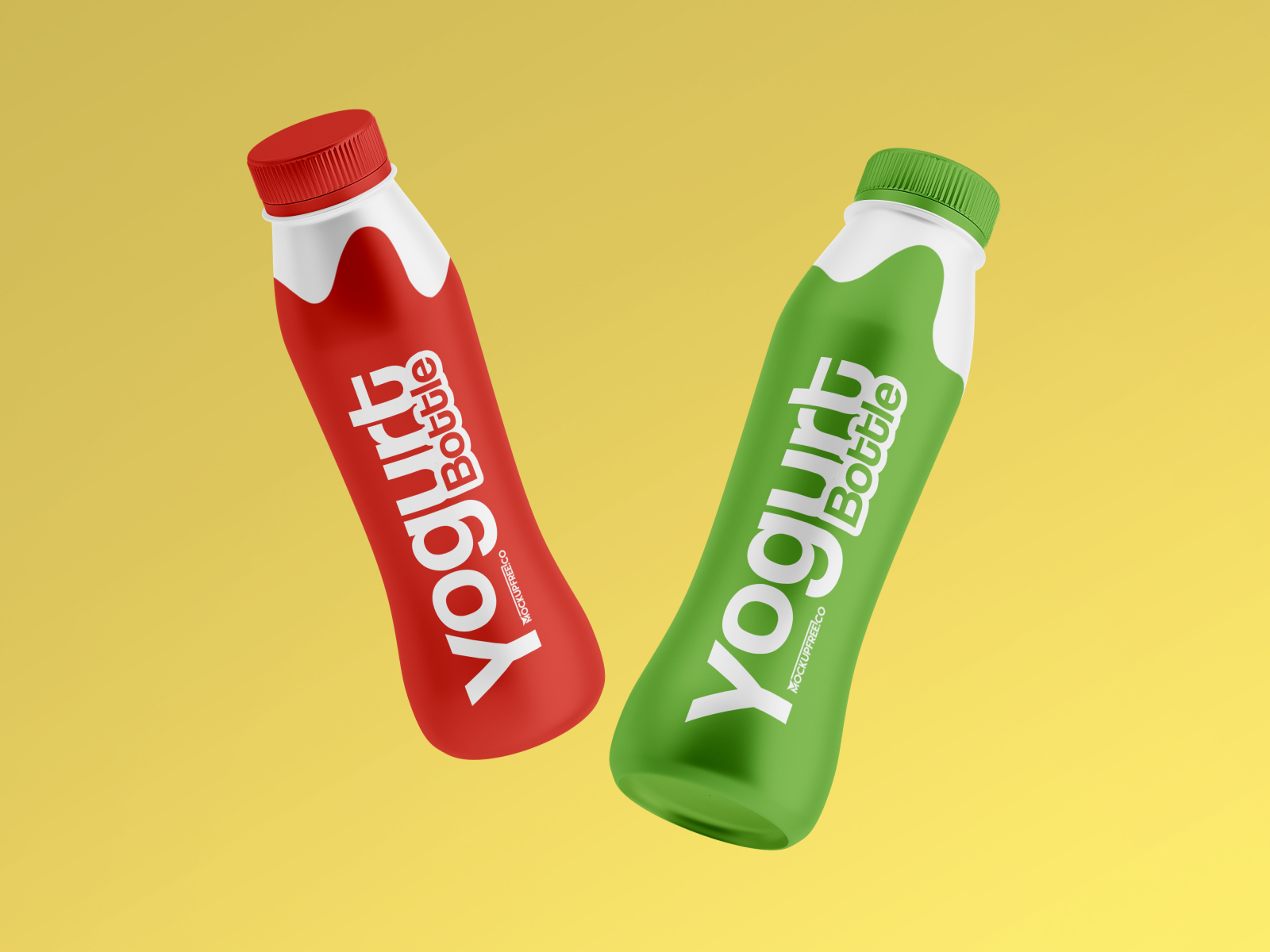 Download Free Yogurt Bottle Mockup Template by Mockupfree on Dribbble