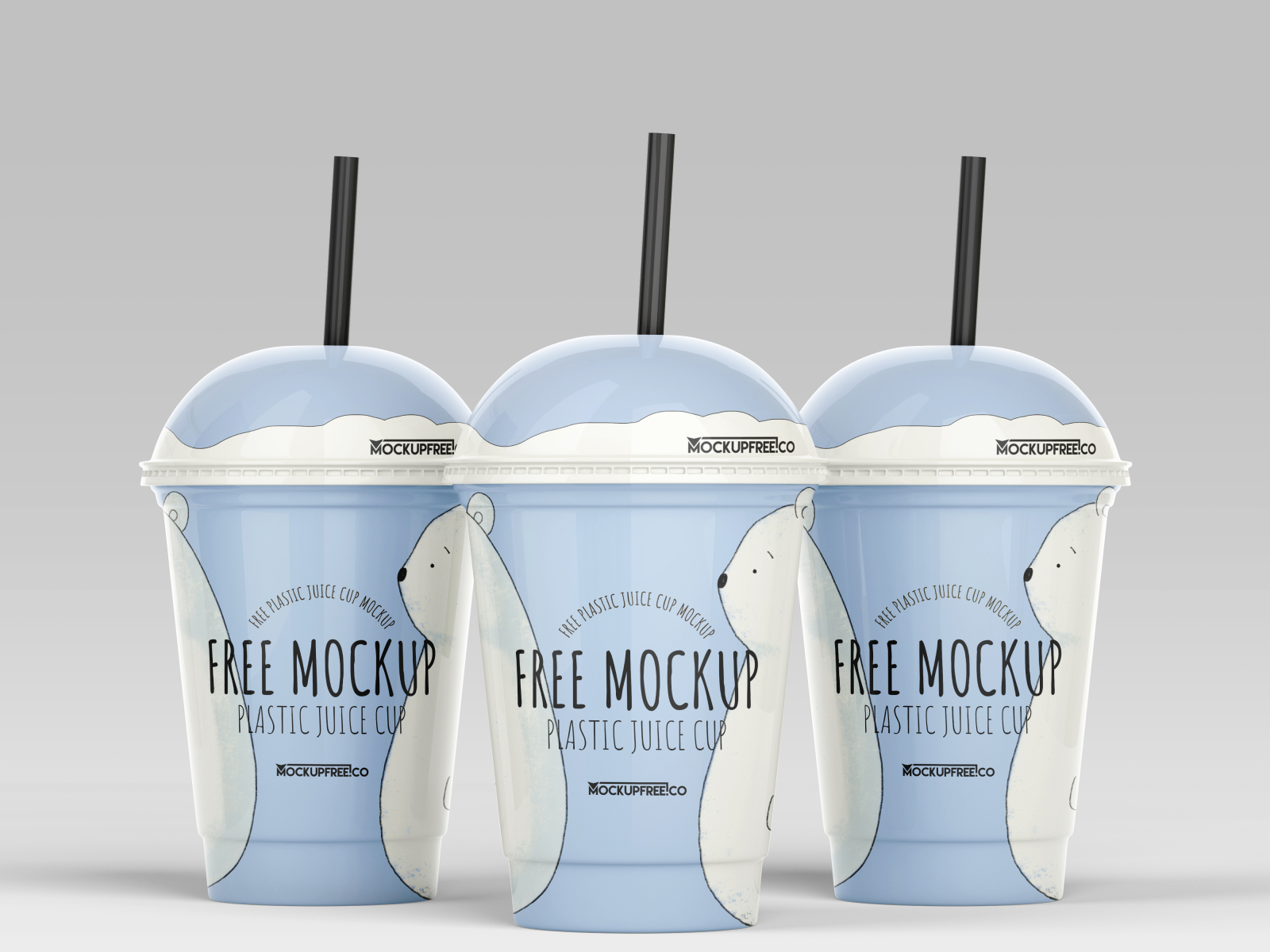 Free PSD Plastic Juice Cup Mockup Template Set for Photoshop