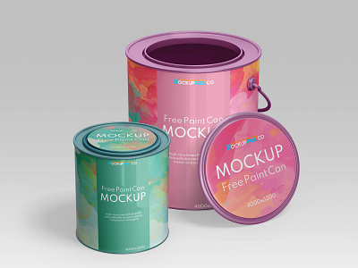 Download Free Paint Can Mockup By Mockupfree On Dribbble