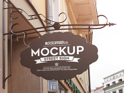 Free Street Sign Mockup PSD Template