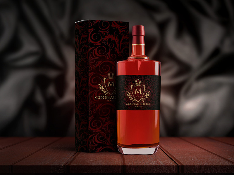 Download Cognac Whisky Bottle Free Psd Mockup By Mockupfree On Dribbble