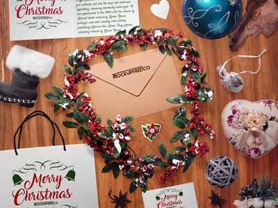 Christmas Scene (49 objects) – 3 Free PSD Mockups