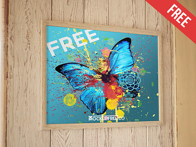 Poster – Free PSD Mockup free mockup mockups picture poster product wall
