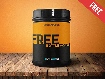 Sport Nutrition Bottle - Free PSD Mockup bodybuilding bottle energy free gym mockup mockups nutrition product protein sport vitamin