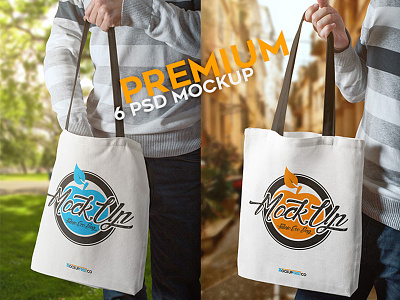 Fabric Eco Bag – 6 Free PSD Mockups bag eco bag fabric bag free linen bag logo man mockup mockups product shopping bag tote bag
