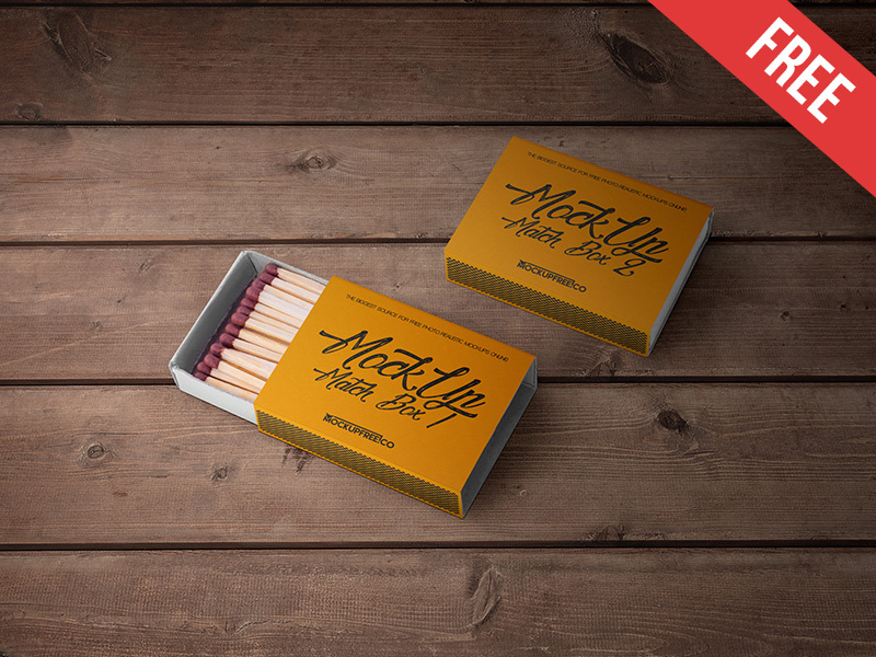 Download Match Box - 2 Free PSD Mockups by Mockupfree on Dribbble