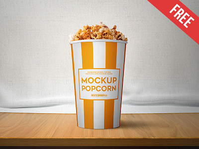 Popcorn – 2 Free PSD Mockups carton cinema container corn delicious eat food free mockup mockups popcorn product