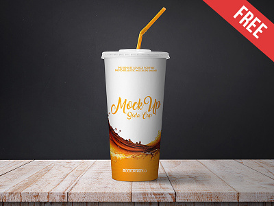 Soda Cup – 2 Free PSD Mockups coffee cup drink free fresh ice lemon mockup mockups product soda