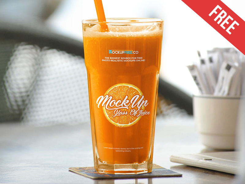 Download Glass Of Juice - Free PSD Mockup by Mockupfree on Dribbble