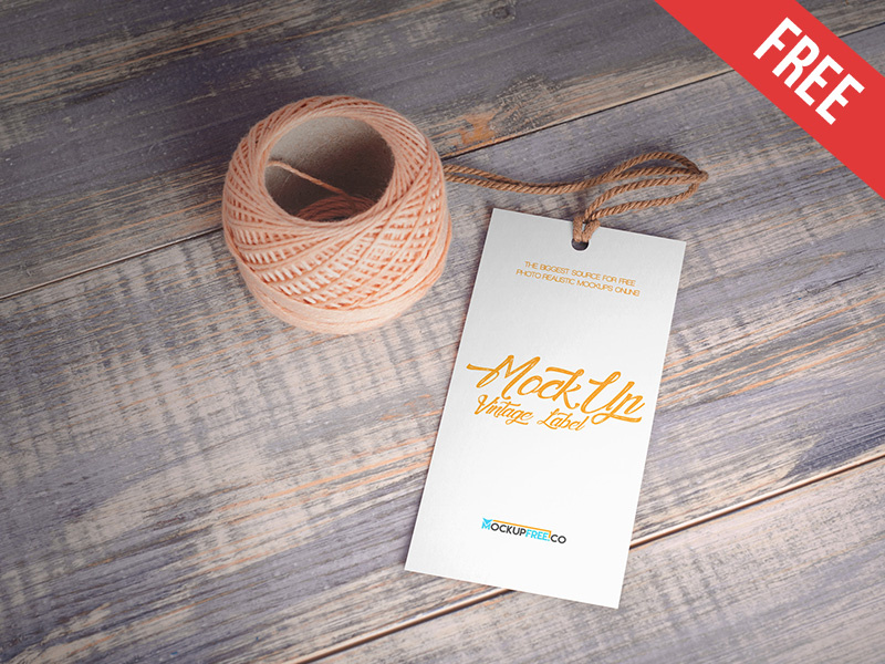 Vintage Label – 2 Free PSD Mockups mockups product free mockup vintage tag paper logo label clothes cardboard apparel