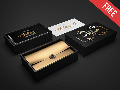 Square Box – Free PSD Mockup box branding cardboard carton free gift jeweler box mockup mockups packaging product